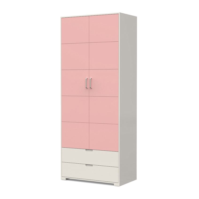 Contemporary Wardrobe Wood Bedroom Wardrobe Closet with 2 Drawers