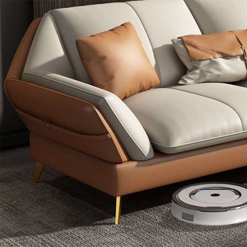 Collapsible Armrest Cushioned Backrest Sofa Bed Sponge Padded Sofa