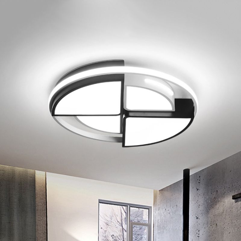 Accesorio de iluminación redondo blanco cálido, luces de techo acrílicas modernas de 16"/19,5", montaje empotrado en blanco