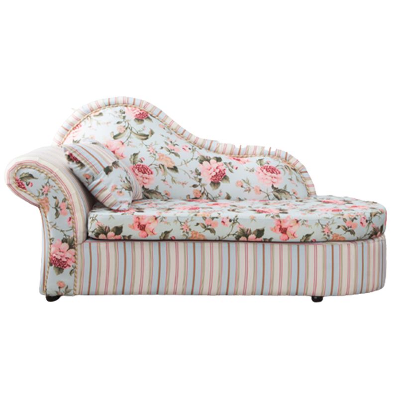 Contemporary One Armed Wooden Chaise Flared Arms for Living Room