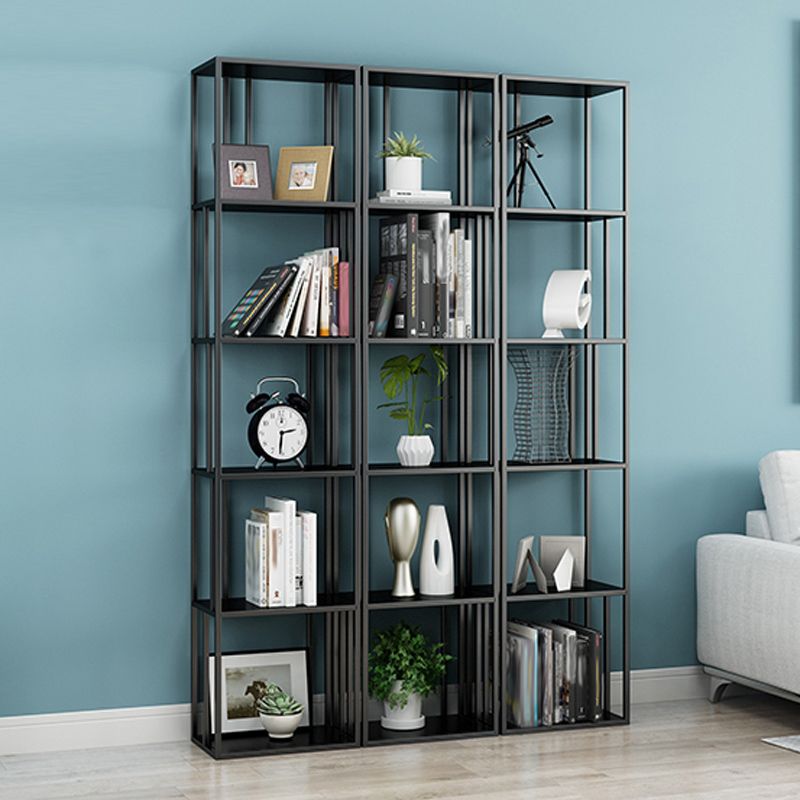 Glam Open Back Bookcase Standard Metal Bookshelf with Shelves