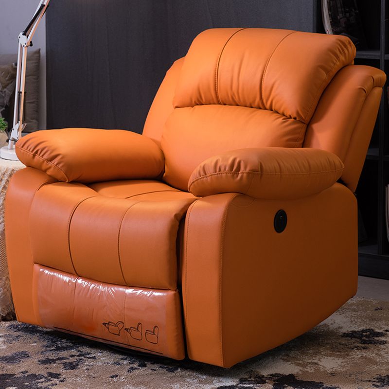 Contemporary Upholstery Chair Faux Leather Standard Recliner with Independent Foot