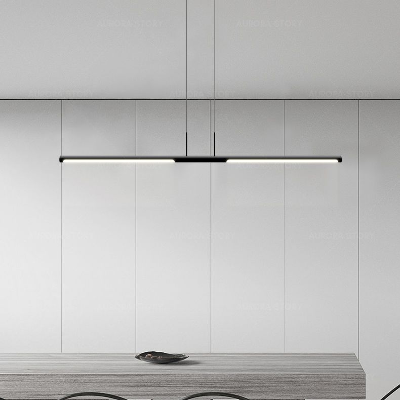 Moderner Stil linearer Anhänger Lichter Metall 2 leichte hängende Leuchten