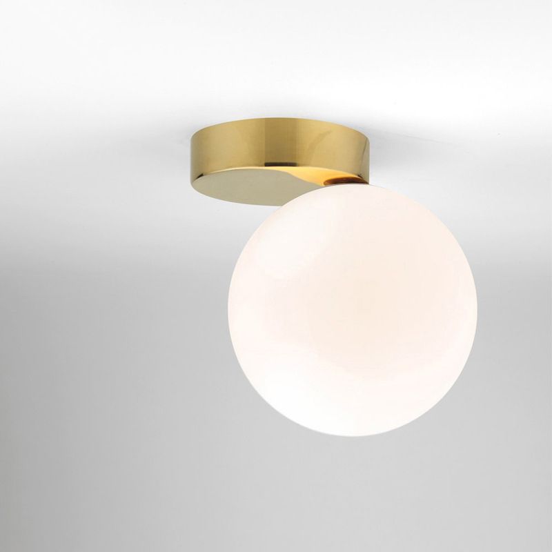 Modern Minimalist Glass Ball Wall Lamp Cream Glass 1 Head Brass Wall Light for Bedroom Living Room