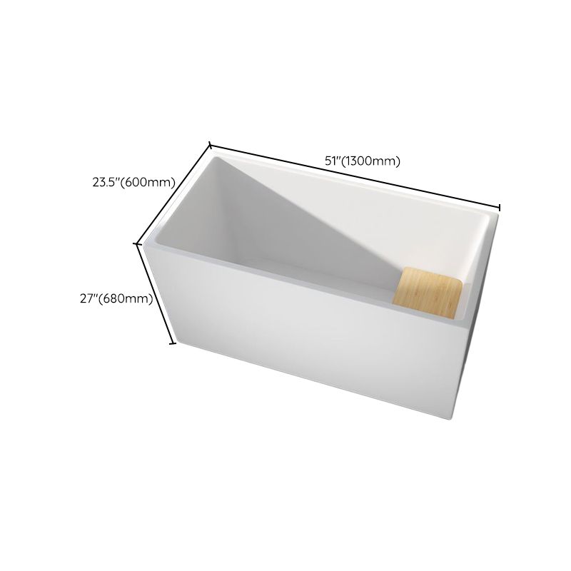 Modern Rectangular Acrylic Bathtub Freestanding Soaking Center Bath (Board not Included)