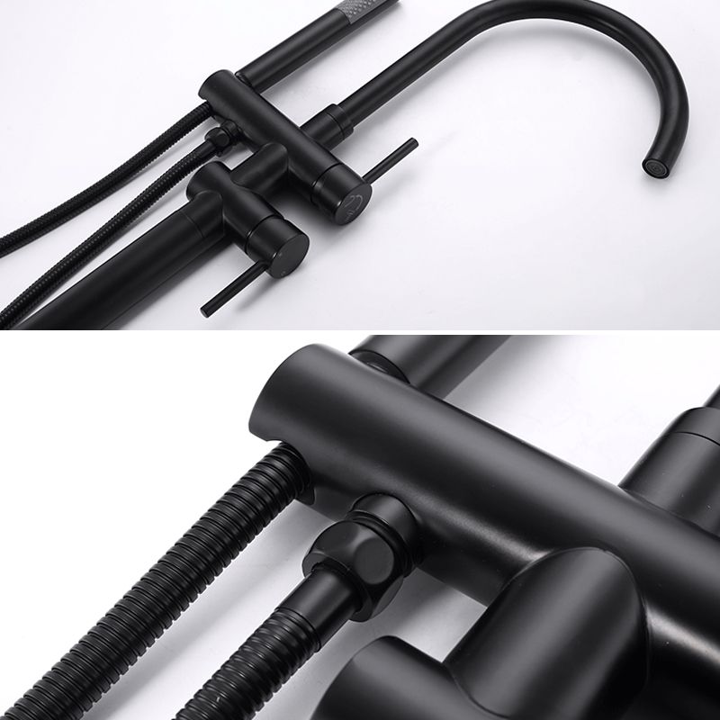 Floor Mounted Metal Freestanding Tub Filler Single Handle Freestanding Faucet