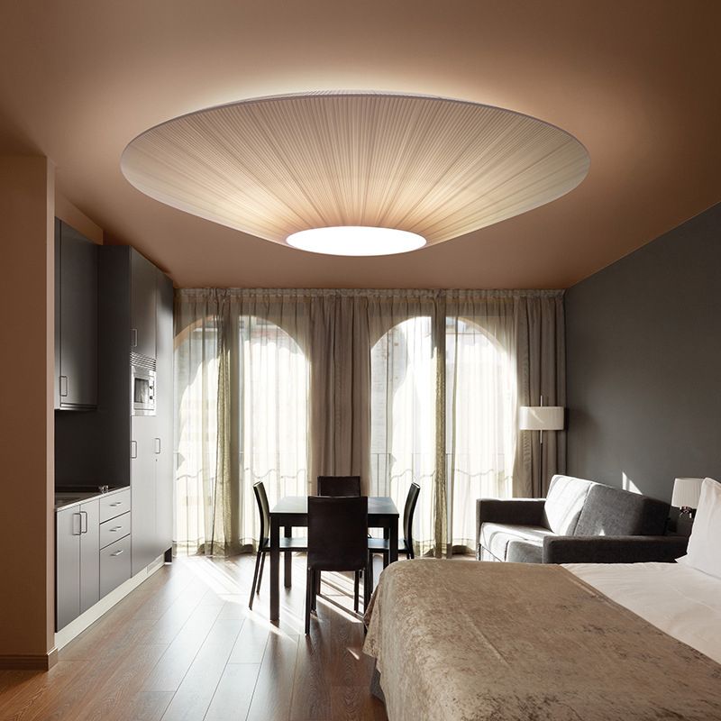 Contemporary Style Round Flush Mount Fixture Metal 1-Light Flush Mount Lighting