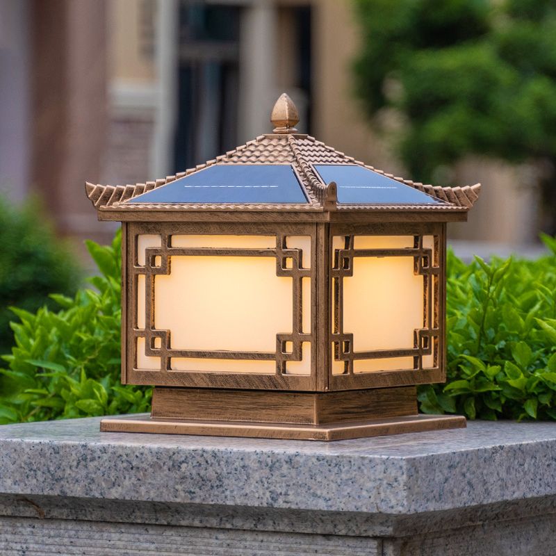 Contemporary Pillar Light Creative LED Solar Lighting Fixture for Garden
