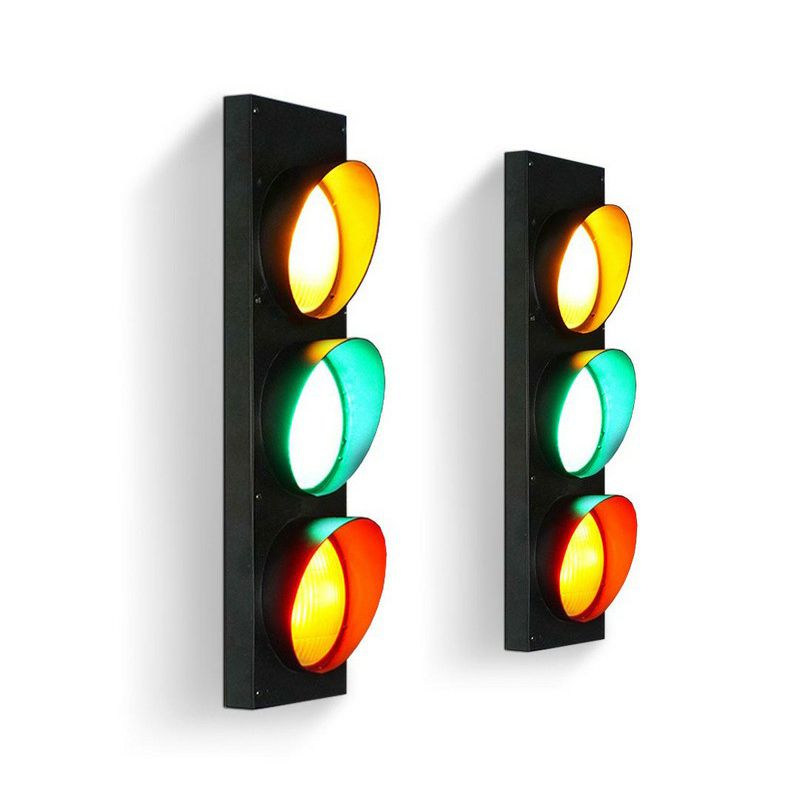 Ampelbrett Wandbeleuchtung dekoratives Metall Restaurant Wandleuchte Licht in Schwarz