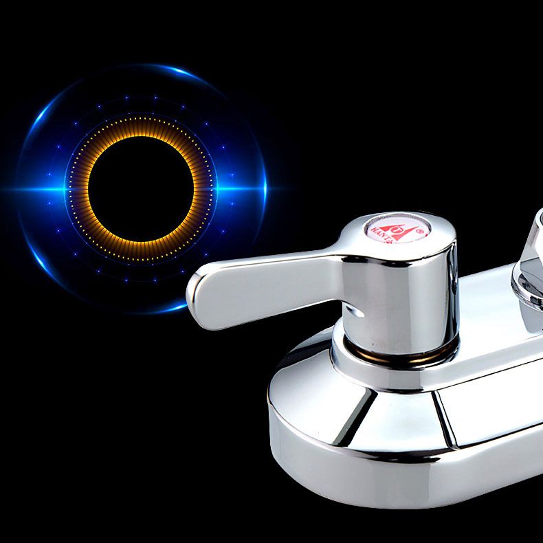 High-Arc Brass Bathroom Faucet Double Handle Vessel Sink Faucet