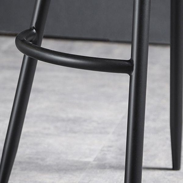Contemporary Restaurant Footrest Stool Matte Finish Leather Barstool
