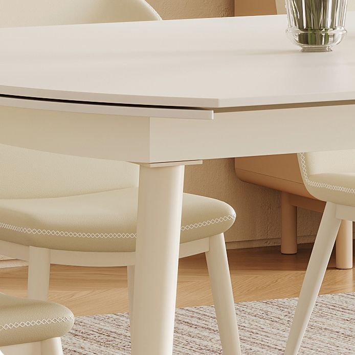 Extendable 1/5/7 Pieces Furniture Sintered Stone Dining Set in White