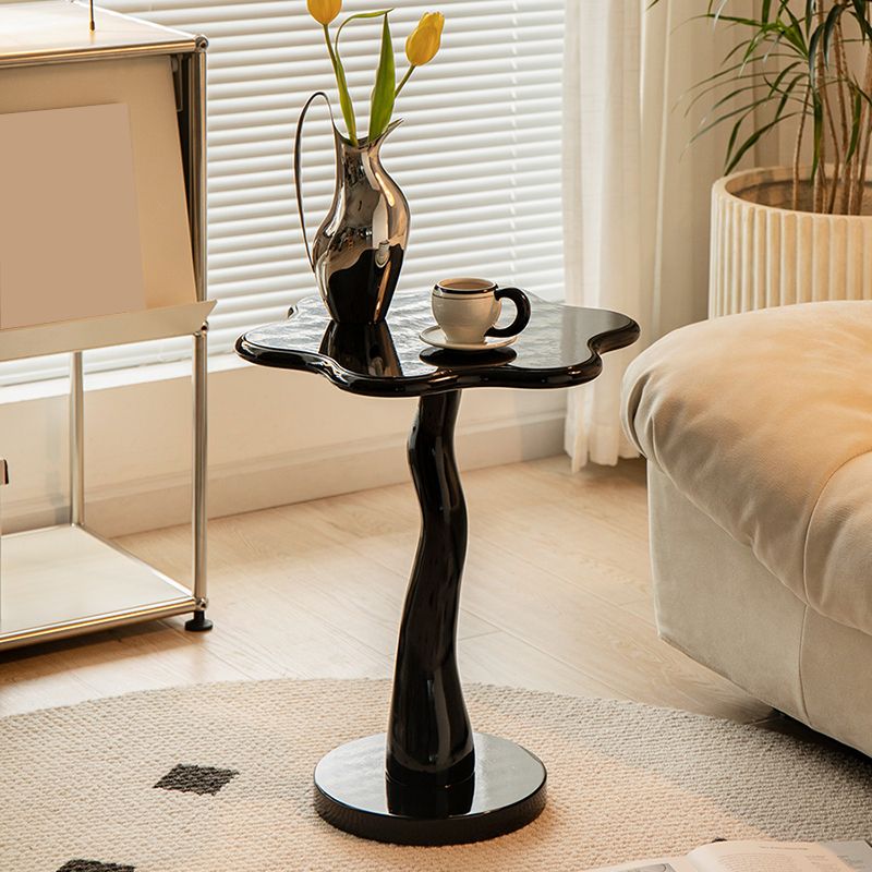 20" Tall Irregular Side Table Pedestal Solid Wood End Table Set