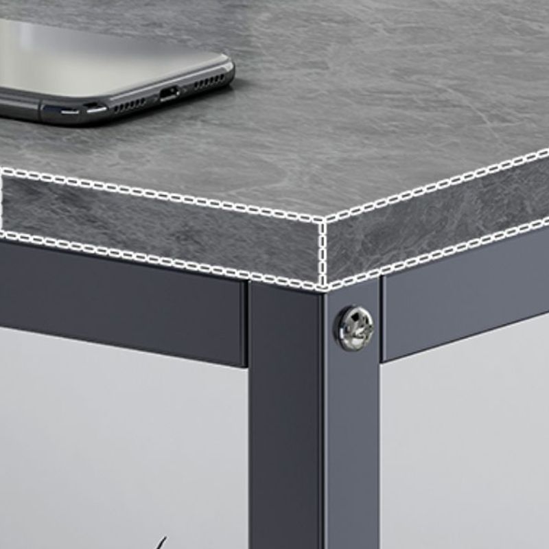 Industrial Rectangular Corner Table Metal Side End Snack Table