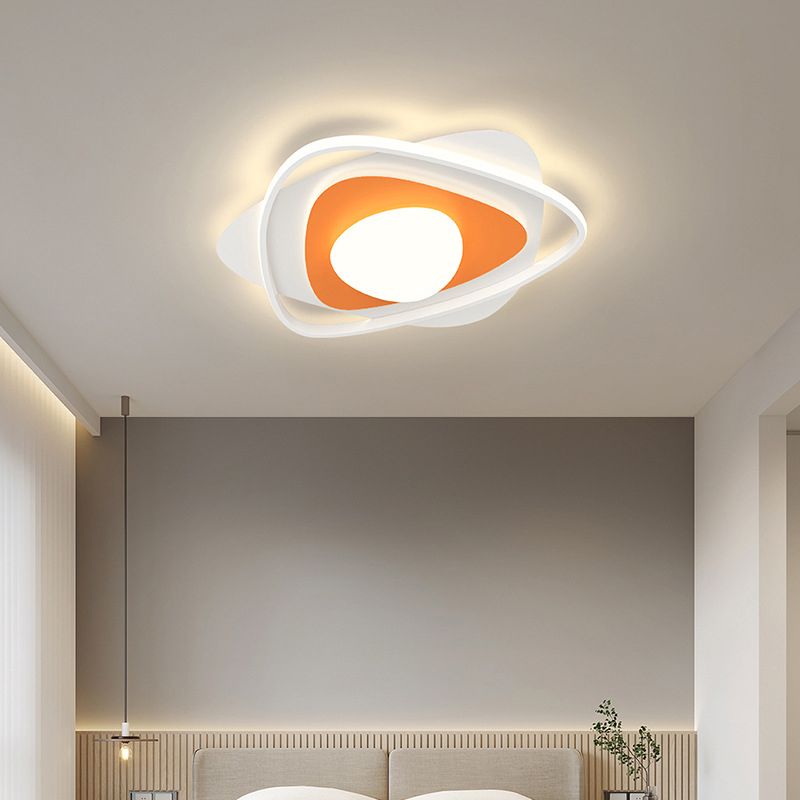 Metal Geometric Flush Mount Fixture Contemporary 3 Lights Flush Light Fixture