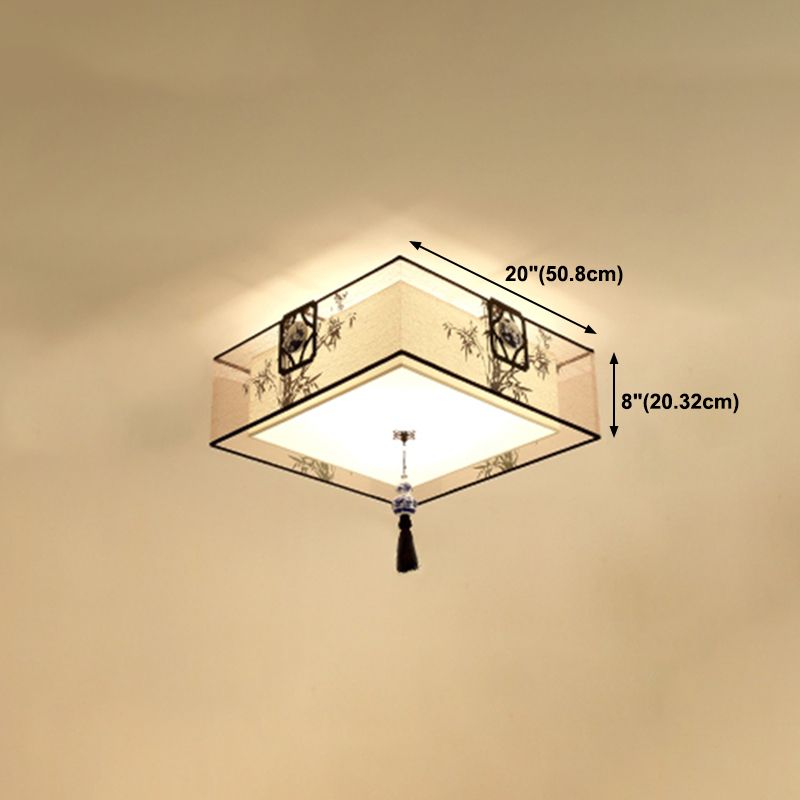 Contemporary Style Geometry Ceiling Fixtures Fabric Ceiling Mount Light Fixtures