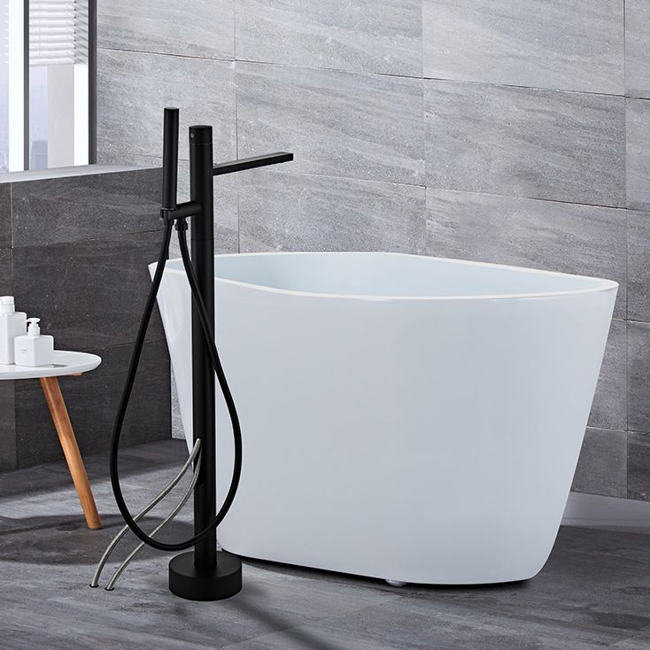 Floor Mounted Metal Freestanding Tub Filler Swivel Low Arc Freestanding Faucet