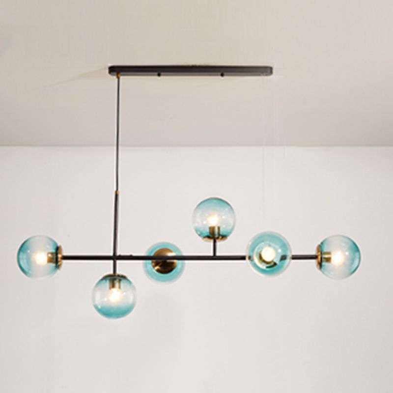 Modern Island Lighting Fixture Glass Hanging Light for Dining Room