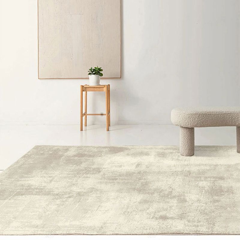 Tapis gris moderne Géométrique Imprimez en polyester tapis lavable antidérapant pour salon