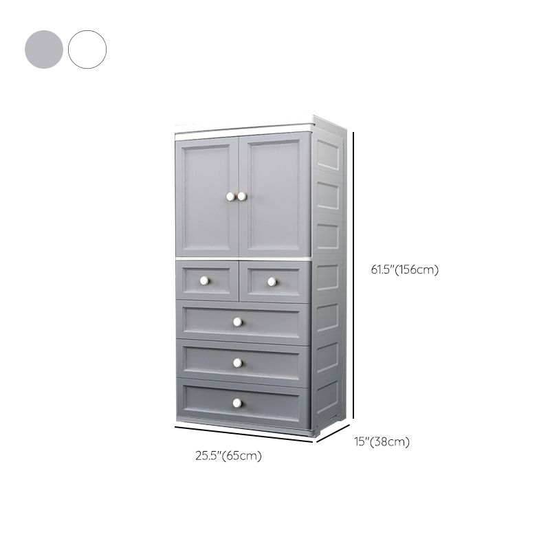 Matte Finish Plastic Storage Cabinet Modern Hinged Door Cabinet