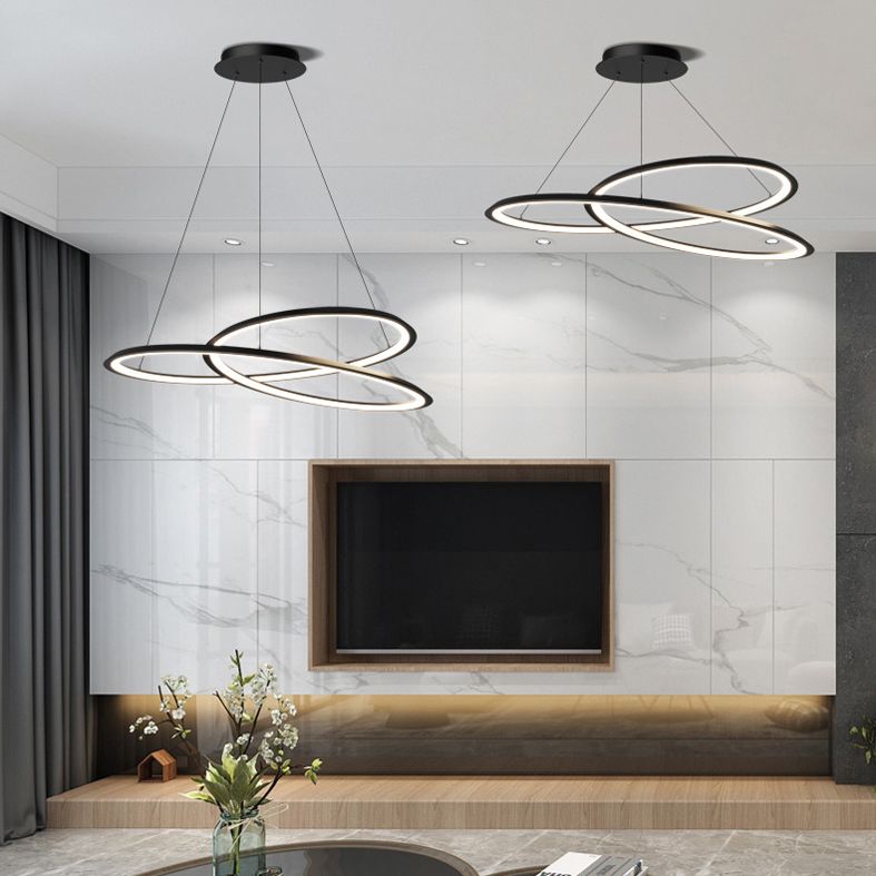 Lumo a spirale a spirale minimalista a spirale a sospensione a soffitto in alluminio per il ristorante