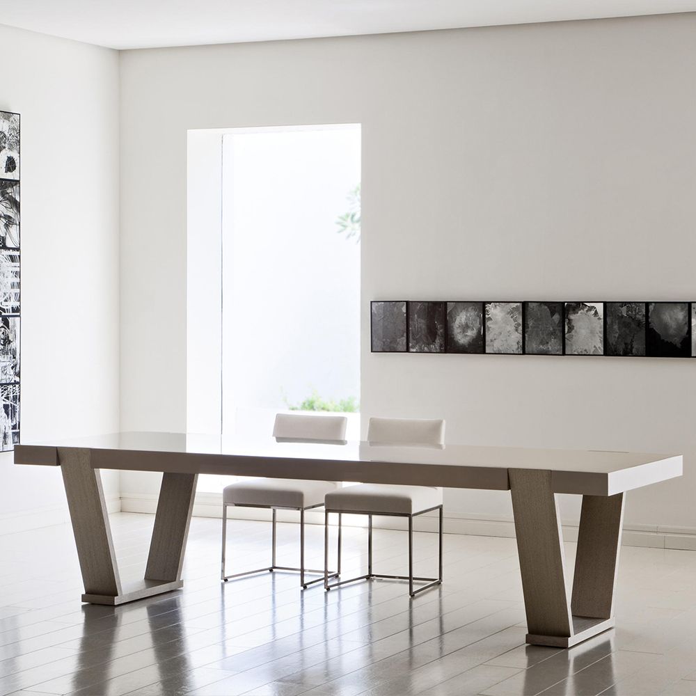 Solid Wood Contemporary Rectangle Table Wood Top Table with Sled Base