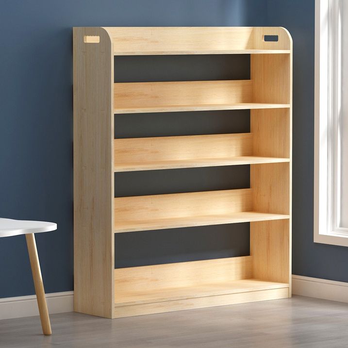 Natural Urban Etagere Bookshelf Oak Wood Open Bookcase for Home