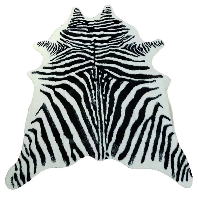 Novelty Color Mixed Animal Fur Print Rug Polyester Eclectic Carpet Easy Care Indoor Rug for Living Room