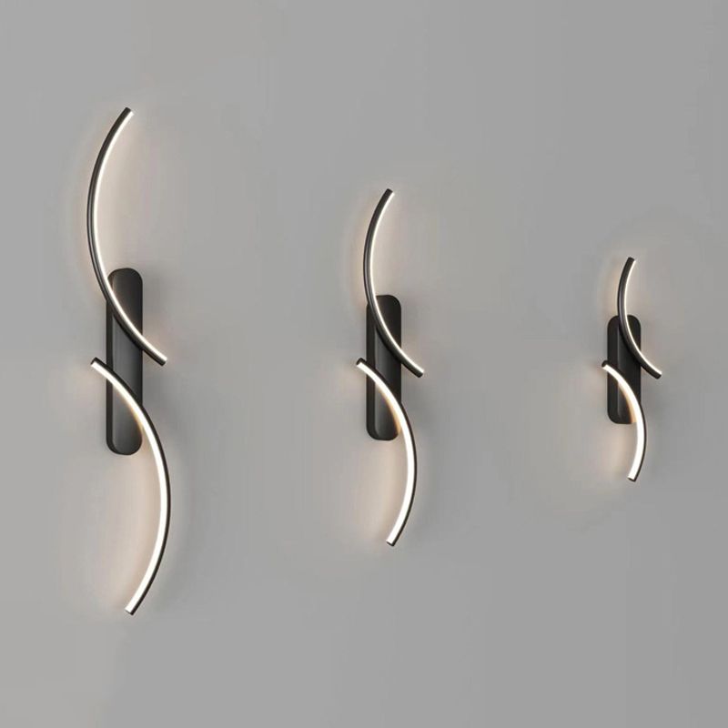 Metal Linear Shape Wall Mount Lighting Modern 2-Lights Wall Mount Light Fixture