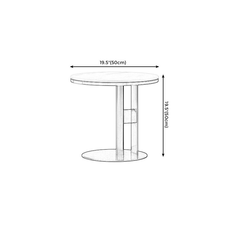 Modern Style Cocktail Table White/black/grey Slate Top Black Metal Base Coffee Table