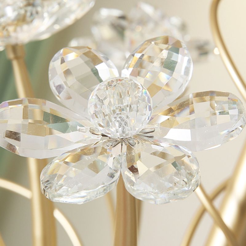 Antique Scalloped Chandelier 3/6/8-Light Ruffle Glass Pendant Light Fixture in Gold with Crystal Accent