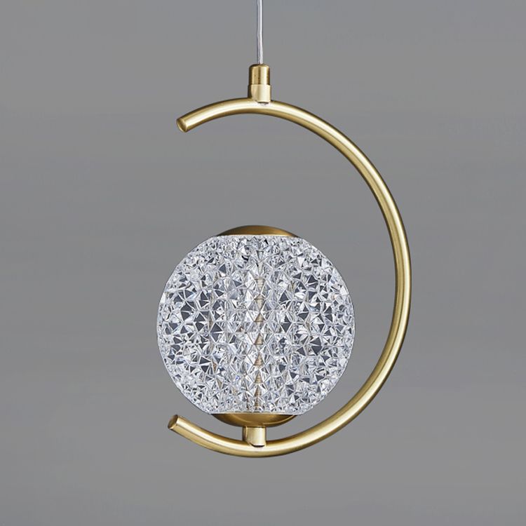 Pendre en forme de laiton Round Light Minimaliste LED Metal Suspension Light