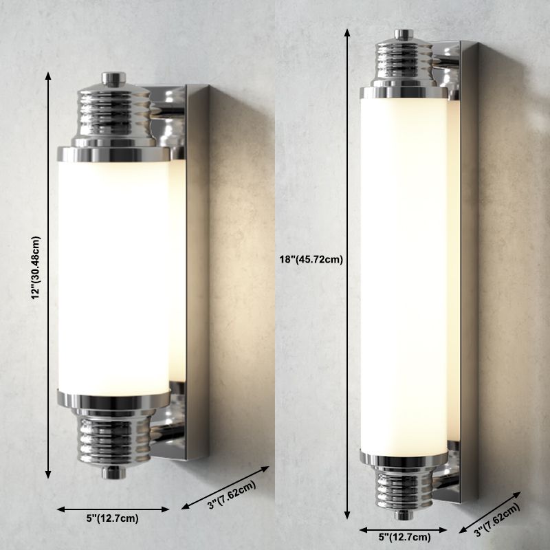 Cilindrische spoelmontage Wand SCONCE Moderne zilveren wand SCONCE Lichten met glazen schaduw
