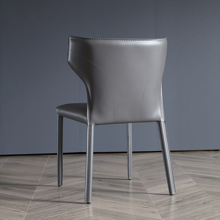 Modern Leather Dining Side Chairs Wingback Side Chair for Restaurant Use