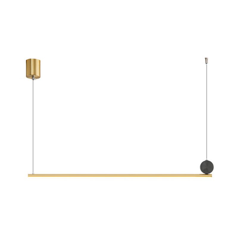 Contemporary Linear Shape Hanging Light Fixture Metal 1 Light Island Pendant Light