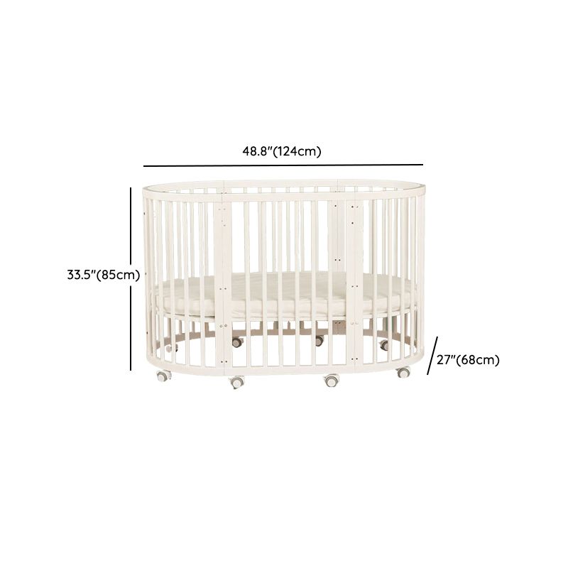 Solid Wood Crib Cradle Natural and White Gliding Crib Cradle