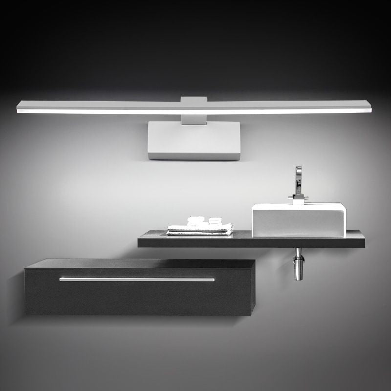Miroir LED de bain en forme de bar Lumière acrylique Éclairage de paroi de vanité minimaliste