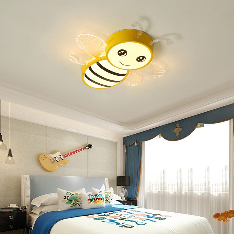 Bee-shaped  Flush Mount Light Fixtures Kids Acrylic Flushmount