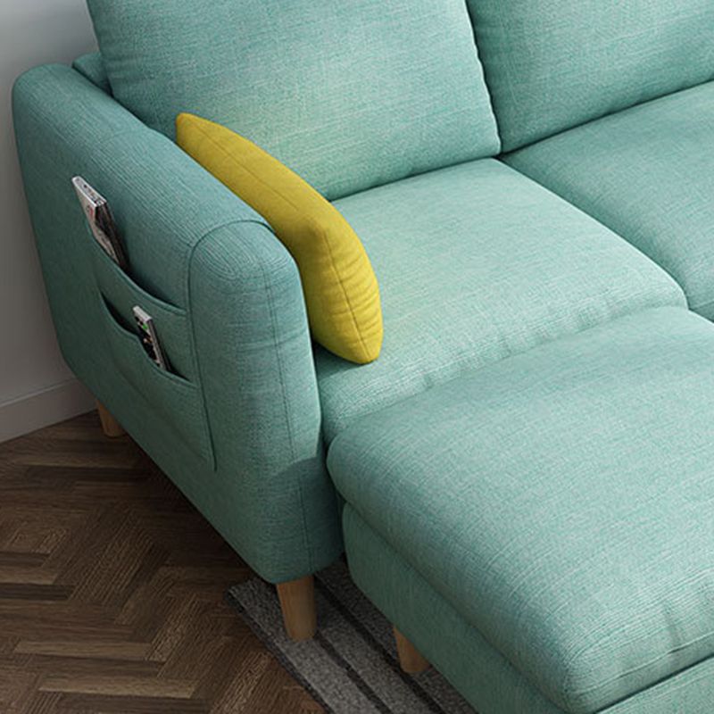 Contemporary Fabric Slipcovered Square Arm Pillows Standard Seating
