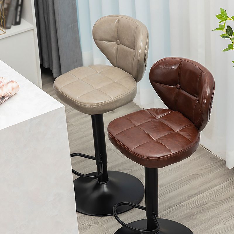 Nordic Leather Seats Barstool Rotating Lifting Bar Stool for Indoor, 1 Piece