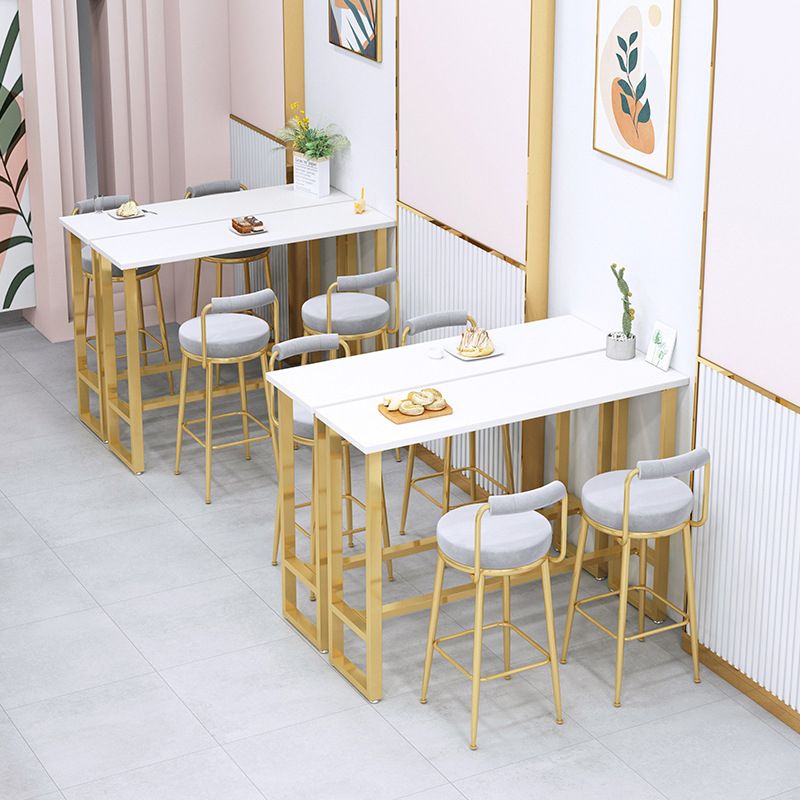 Industrial Bar Table Set 1/3/4/5/7 Pieces Counter Set with Gold Base