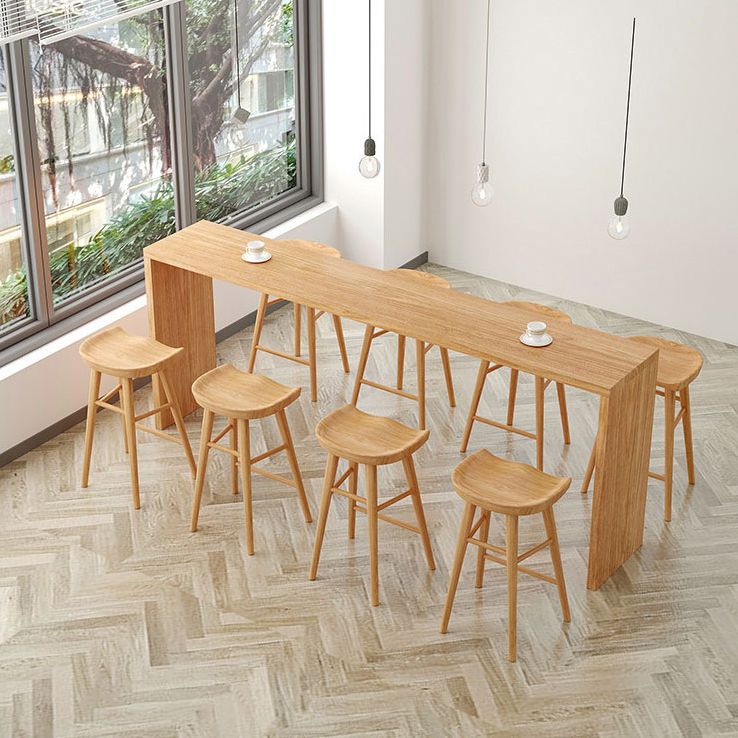 Glam 1/5/9 Pieces Bar Table Set Rectangle Wooden Counter Table for Kitchen