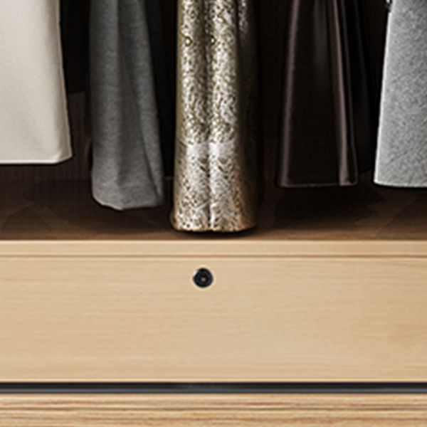 Sliding Engineered Wood Wardrobe Cabinet with Drawer Modern Wardrobe Closet