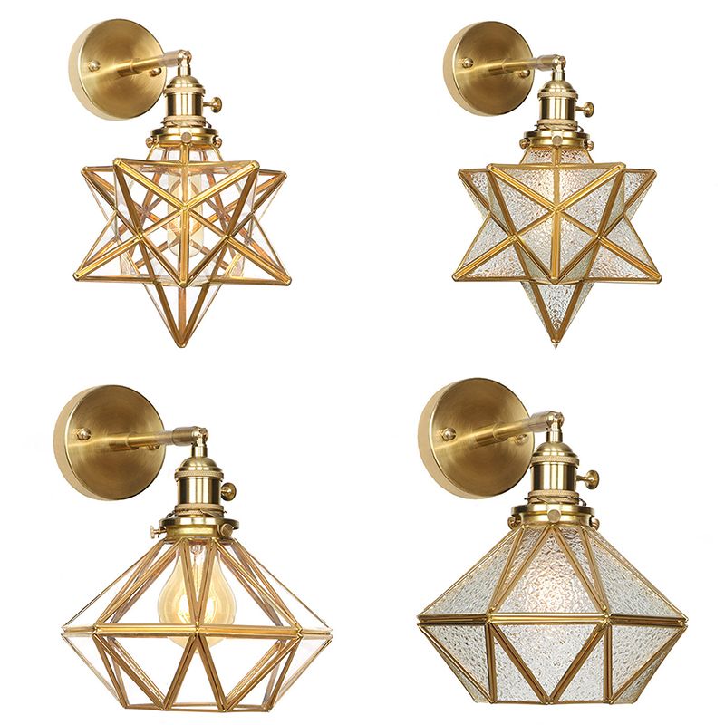 Geometrische Wandleuchtenbeleuchtung moderner Metall und Glas 1 Kopfwandmontageleuchte