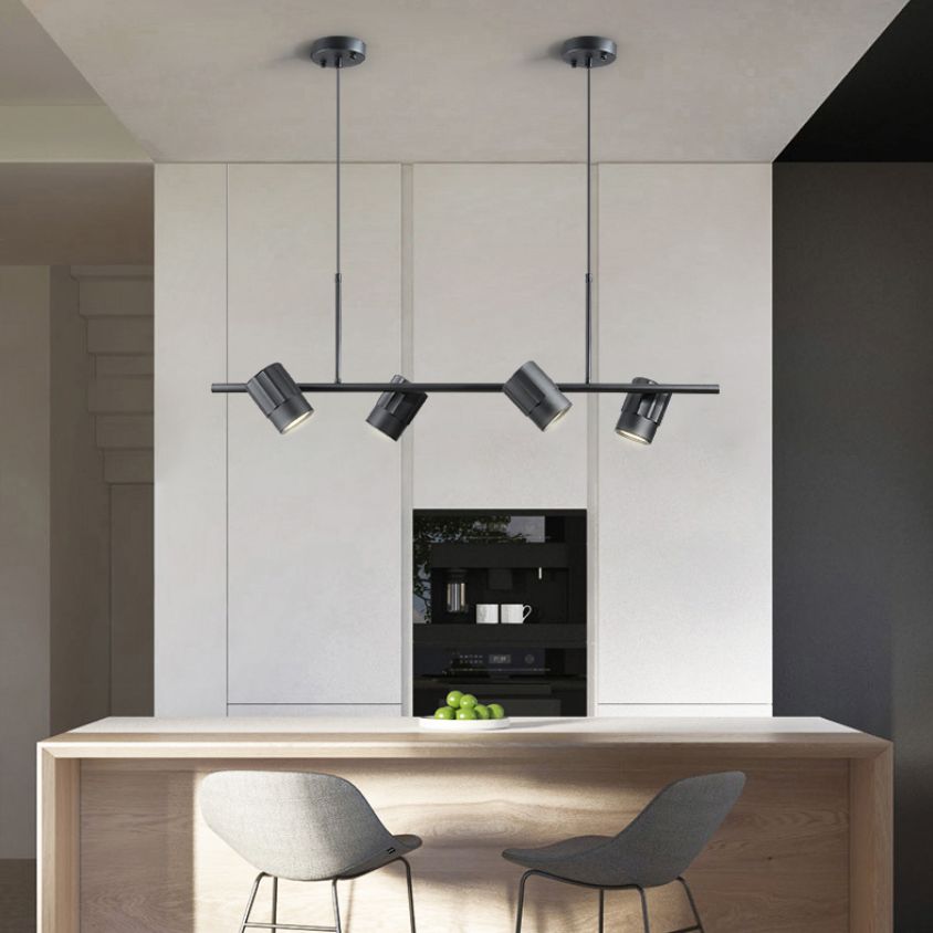 4 leichte Kücheninsel Anhänger Linear Kronleuchter zeitgenössischer Inselbeleuchtung