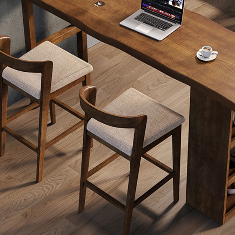 3 Pieces Counter Height Pub Set in Brown, Contemporary Solid Wood