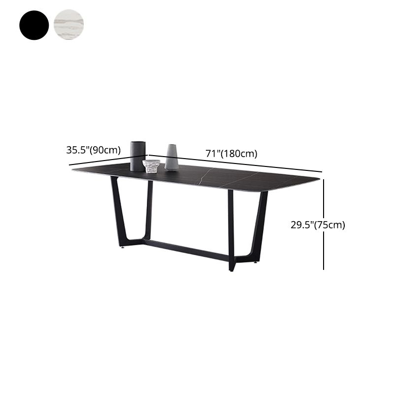 Nordic 1/4/5/6/7 Pieces Dining Set Sintered Stone Dining Table with Leather Chairs