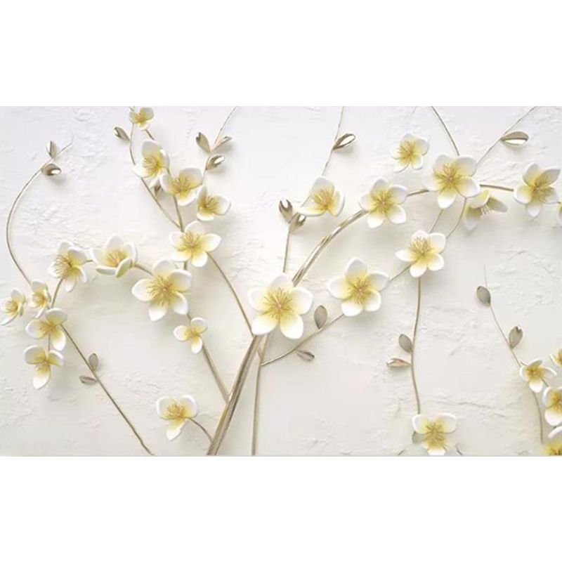 Soft Color Blossom Mural Wallpaper Flower Modern Washable Wall Covering for Kitchen