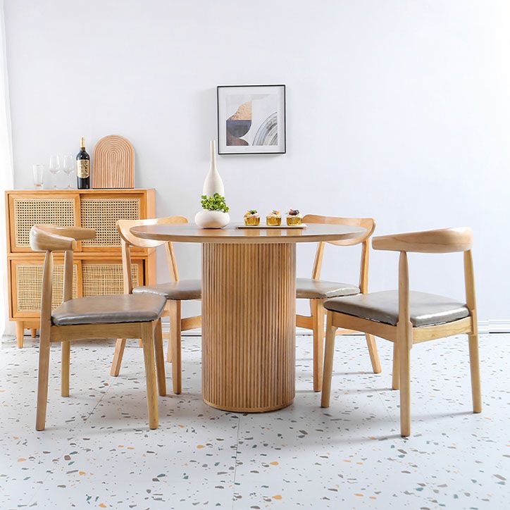 Round Table Solid Wood Contemporary Style Dining Table for Home Kitchen