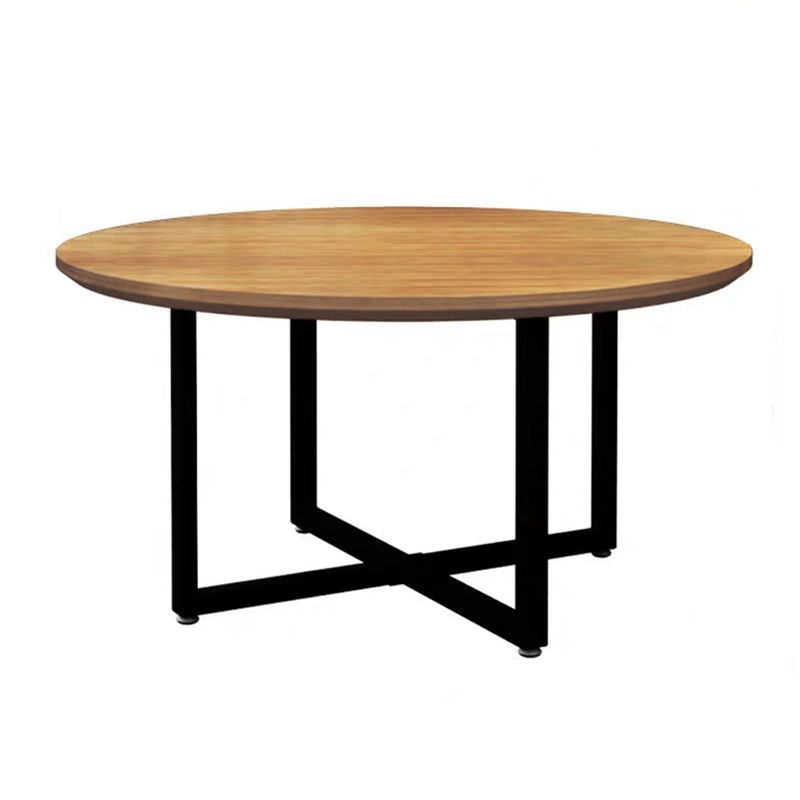 1/7 Pieces Modern Dining Set Solid Wood Round Table with Leather Chairs
